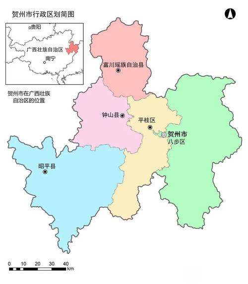 广西贺州地图(广西地图)