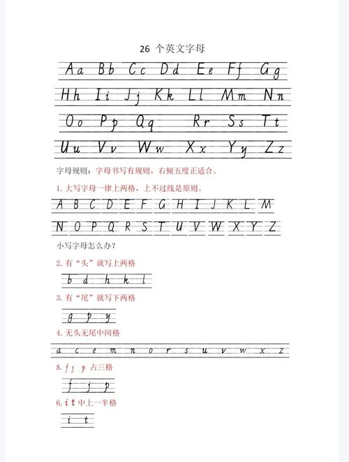 26个英语字母大小写（26个英语字母大小写笔顺图）