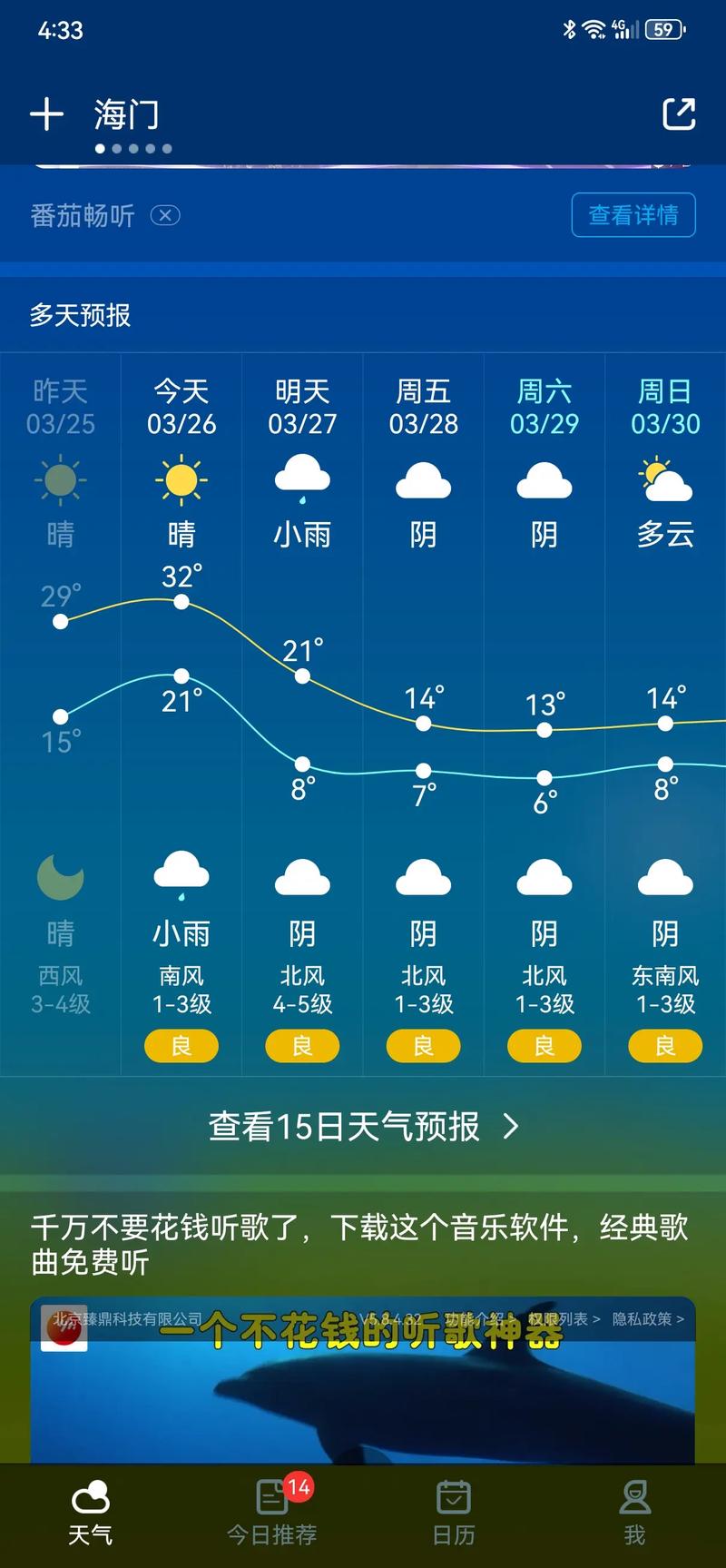 天气预报查询一周15天（衡山县天气预报查询一周15天）