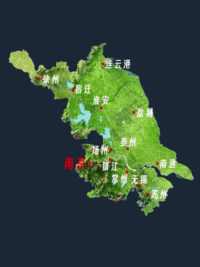 江苏省卫星地图（查看一下江苏省地图）